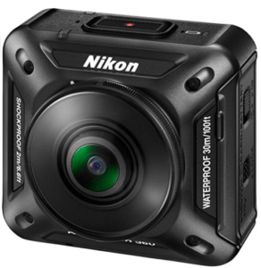 Nikon KeyMission 360 Wi-Fi Shock & Waterproof 4K Video Action Camera Camcorder + 2 Helmet & Flat Surface Mounts + 64GB Card + Battery + Case + Selfie Stick Kit 