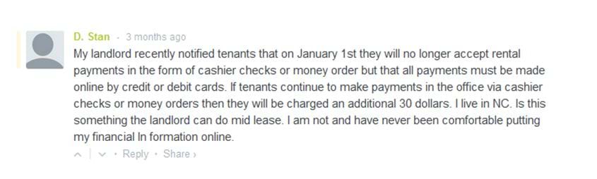 landlord tenant rent fees
