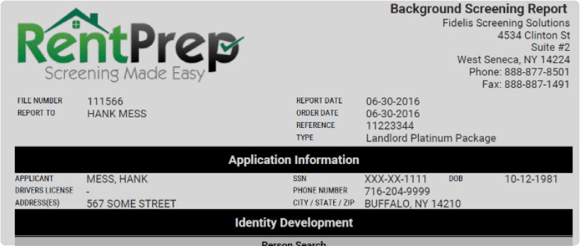 Sample Tenant Screening Report (full Credit Vs. Background) | RentPrep